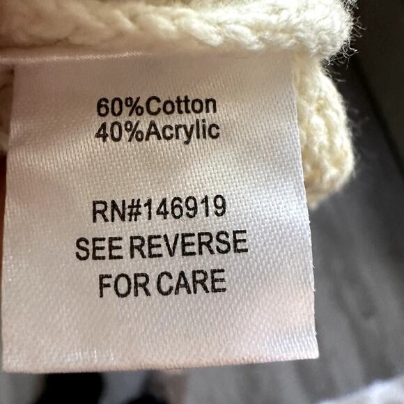 Freshman Cream Crochet Cardigan Bikini Cover Up Cottage Whimsical M Boho beach - Picture 6 of 8